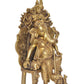 Brass Lord Ganesha Idol Sitting Ganesh Statue Decorative Sculpture for Home Decor Office Mandir Pooja Temple (Height 16 Inch) (Golden)