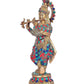 Brass Lord Krishna Idol Krishna Religious Statue with Inlay Work Height 15 Inch