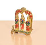 Brass Ram Darbar Idol side angle showing three standing figures