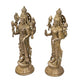 Indian Lord Vishnu with Maa Lakshmi Standing Statue Decorative Showpiece - (Brass, Height 13")