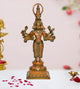 Brass Standing Panchamukhi Hanuman Statue - Handcrafted Hindu God Idol for Home Decor (Height 22 Inch)