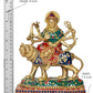 Brass Durga Maa with Lion Idol Hindu Goddess Sherawali MATA Murti MATA Rani Statue Figurine Home Temple (Height: 9 Inch)