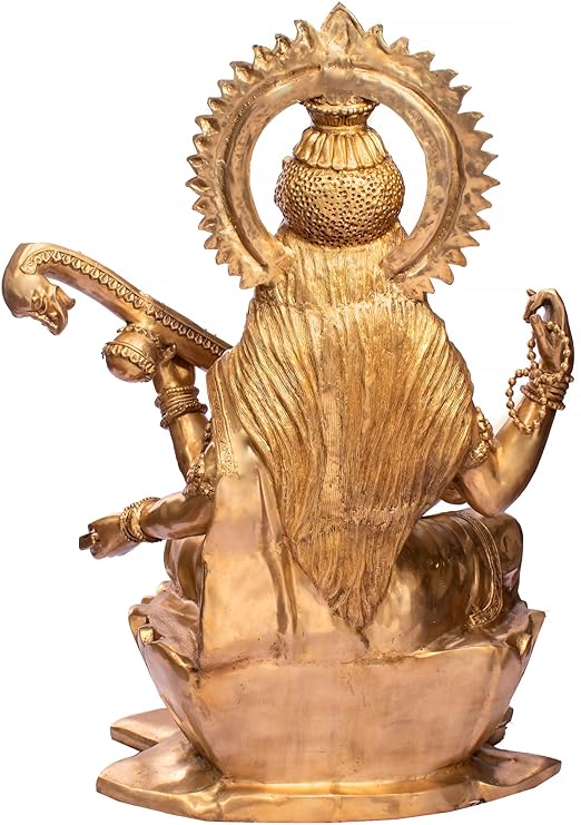 Brass Goddess Saraswati Statue (Height 52 inches)