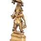 Brass Ganesha Holding Parasol in One Hand Statue Idol Sculpture Statue Home Decor (Height: 15 Inch)