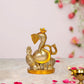 Brass Om Lord Ganesha Idol, Ganesh Sculpture for Home Temple Pooja God Ganesha Figurine (Height 4.5 Inch)