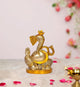 Brass Om Lord Ganesha Idol, Ganesh Sculpture for Home Temple Pooja God Ganesha Figurine (Height 4.5 Inch)