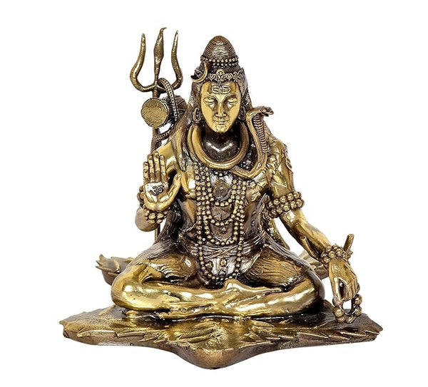 Superfine Brass Lord Shiva Shiv Murti Sculpture, Height : 6 Inch (Home Decor) Entryway Setting