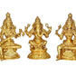 Brass Laskshmi Ganesh Saraswati Statue Idol On Base for Temple Mandir Home Decor | Height : 8 Inches