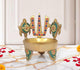 AONA Brass Traditional Diya Shankh, Chakra, Naama Oil Lamp Vishnu Symbol Stand Showpiece