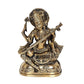 Brass Maa Saraswati Devi murti Idol Statue Goddess of Knowledge and Arts, Height: 7.6 inch