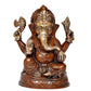 Brass Lord Ganesha Idol Ganesh Statue Decorative Sculpture for Home Decor Office Mandir Pooja Showpiece (Height 8 Inch)