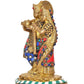 Brass Radha Krishna Idol Statue for Home Decor and Pooja Mandir Office Decor (Height 8 Inch)