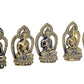 Bronze Small Buddha Pack of 5 Idol Buddha Statue Height 4.5 cm for Home Decor