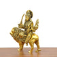 Bronze Durga Maa with Lion Idol Hindu Goddess Sherawali MATA Murti MATA Rani Statue Figurine Home Temple (Height: 5 Inch)