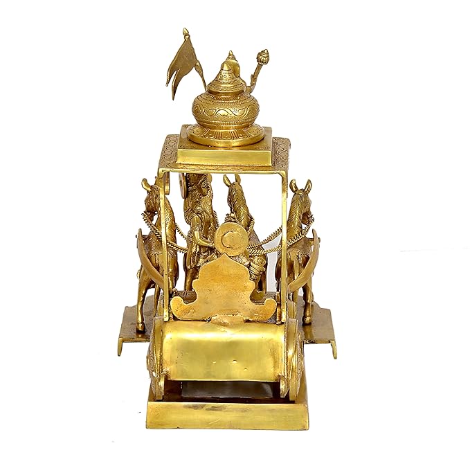 Brass Arujana Rath Statue (Height : 14 Inches)