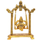 Metal Ganesh Ji Jhula Idol,Ganpati Idol On Swing Jhula for Home Decor Pooja Mandir Decorative Showpiece(Height 7 Inch)