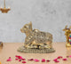 Bronze Shiva Seated Nandi Statue (Height: 4 Inch)