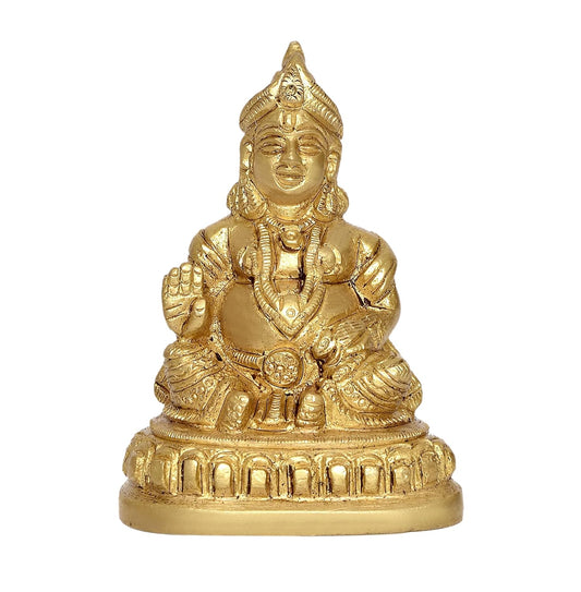 Brass Kuber Idol Statue Showpiece for Home Office Decor Golden Color (Height 4 Inch)