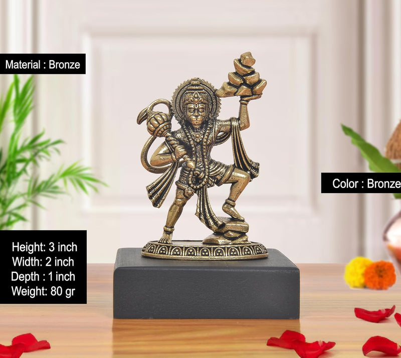 Bronze Anjaneya Pavan Putra Bajrangbali Hanuman Murti (Height 3 Inch)