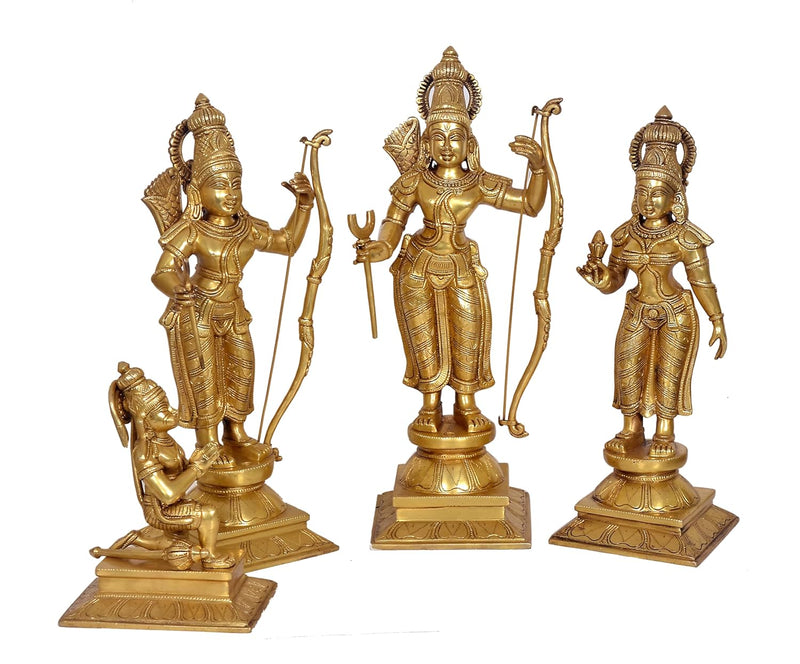 Brass Golden Ram Darbar Sculpture (Height: 47.8 Inches)