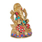 Brass Lord Ganesha Idol Statue Decorative Sculpture for Home Office Mandir Pooja Showpiece (Height 5 Inch)