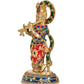 Brass Lord Krishna Idol Statue Sculpture for Home Office Temple Gift Showpiece, (Height 8 Inch)