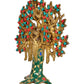 Brass Kalpavriksha Tree Table Standing with Stonework for Home Decor and Ofice Teble Decor Figurine (Height: 8.5 inch)