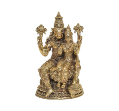 Brass Varaha Lakshmi Statue with Bhudevi – Lord Vishnu’s Varaha Avatar, Traditional Hindu Idol for Home Temple, Mandir & Pooja Décor (Height: 6 Inches)