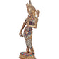 Brass Standing Goddess White Tara Devi Idol Religious Statue with Inlay Work Height 11.6 Inch