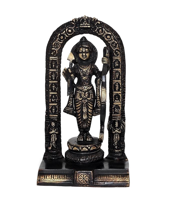 Ram ji ki Murti Ram Lalla Statue in Ayodhya Mandir for Home and Office Decor Height 6 inches Craft Detail