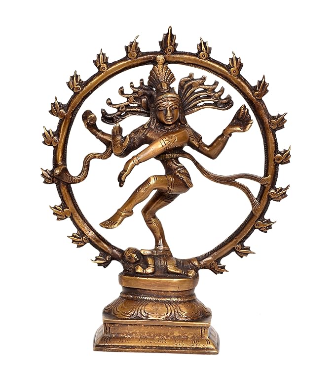 Brass Natraj Lord Shiva Dancing Natraj Brassl Idol Statues (Height: 9 inch)