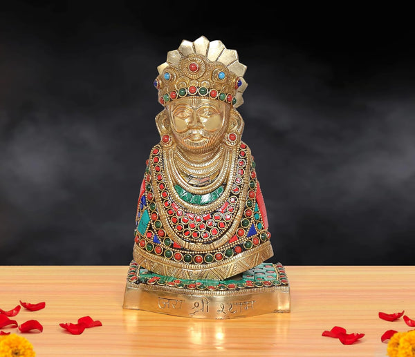 Brass Baba Khatu Shyam ji Idol (Height: 8 Inch)