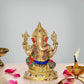 Brass Lord Ganesha Ganpati Idol Vinayak Religious Statue Murti Height 8 Inch