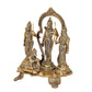 Lord Ram with Maa Sita Lord Lakshman and Lord Hanuman Ram Darbar Decorative Idol - (Brass, Height 9.4")