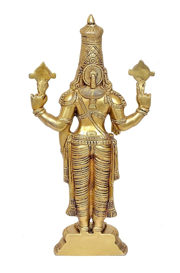 Brass Tirupati Balaji Idol Color Black Statue for Puja Purpose (Height:18 Inches) (Gold)