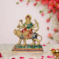 Brass Durga Maa with Lion Idol Hindu Goddess Sherawali MATA Murti MATA Rani Statue Figurine Home Temple (Height: 9 Inch)