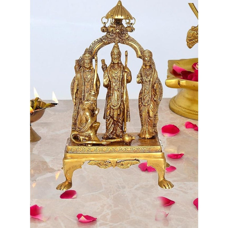Brass Ram Darbar with Bell On Top Idol (Height : 14 Inches)