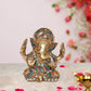 Brass Ganesh Statue Handcrafted Lord Ganesha Idol for Home Decor and Pooja - Hindu God Ganapati Figurine (Height 6.5 Inch)