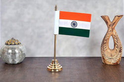 Brass Indian Flag Table Top For Office Home Decor