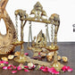 Brass Idol Ganesha Sitting on Swing Idol Ganesha Religious Statue Height 8.5 Inch