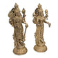 Indian Lord Vishnu with Maa Lakshmi Standing Statue Decorative Showpiece - (Brass, Height 13")