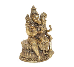Brass Lord Hayagriva with Goddess Lakshmi Statue – Divine Vishnu Avatar Idol for Home Temple, Pooja Room & Spiritual Décor (Height: 6 Inches)
