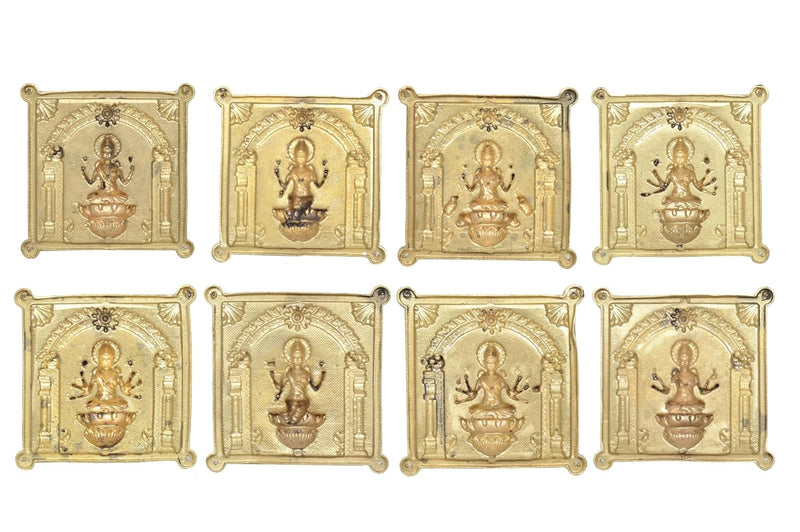 Bronze Goddess Ashtalakshmi Wall Hanging (Set of 8) (Height 4 Inch)