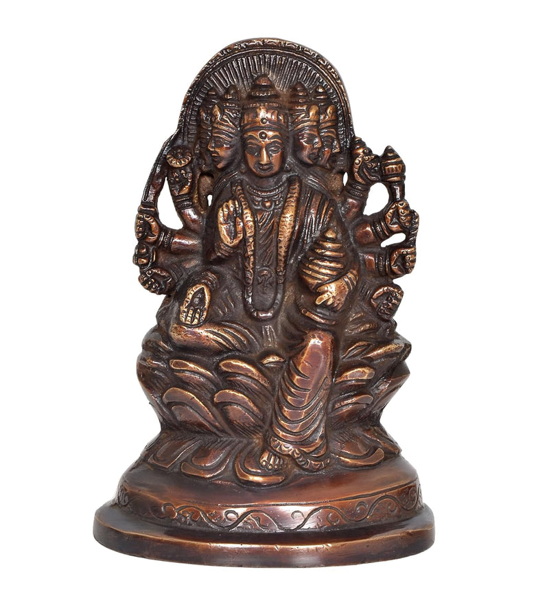 Brass Gayatri MATA Statue Goddess of Untiring Pursuit of Knowledge and Wisdom for Home Decor Living Room Home Decor and Office (Height: 6 Inch)