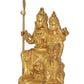 Brass Shiva and Parvati Sitting for Home Decor Mandir Pooja Showpiece (Height 9.5 Inch)