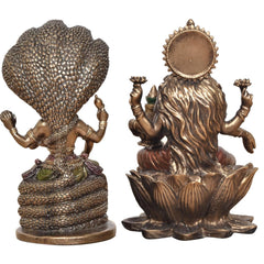 Resin Goddess Lakshmi and Lord Vishnu Idol Set | Decorative Hindu Statues for Home, Temple, Office & Mandir Décor (Height: 5 Inches)