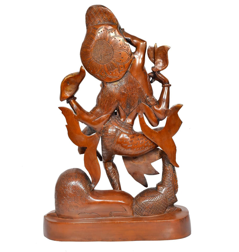 Brass Shiva and Parvati Dancing Ardhanrishvara Murti Religious Statue for Home Temple Decor (Height : 17 inch)