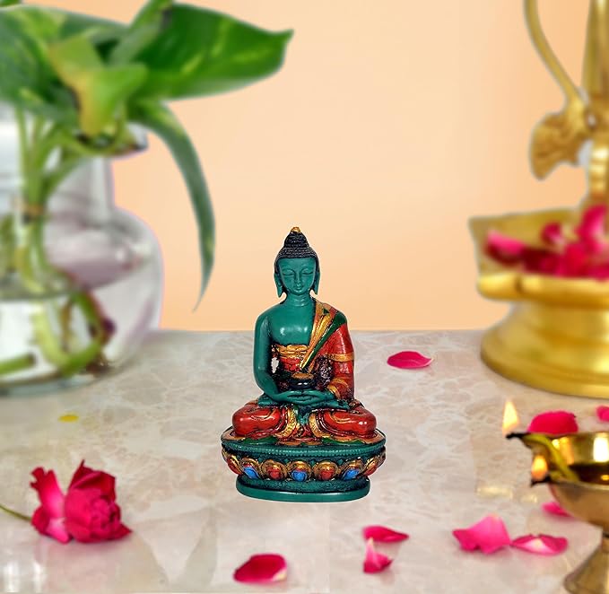 Resin Buddha Idol Statue in Dyaan Murdra (Height: 12 cm)