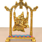 Metal Radha Krishna Idol on Swing Statue (Height : 7 Inch)