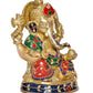 Brass Lord Ganesha Idol Ganesh Statue Decorative Sculpture for Home Decor Mandir Office Pooja Showpiece (Height 8 Inch)